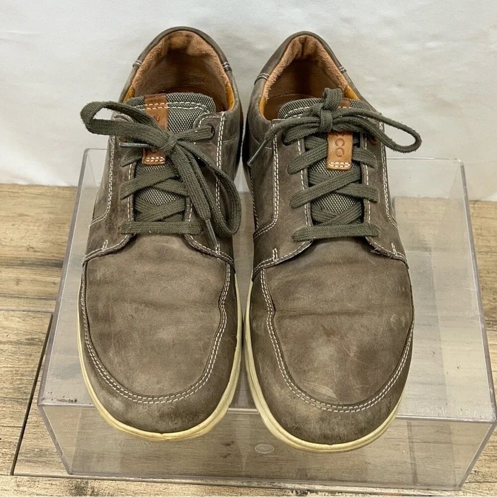 Ecco Mens Ennio Retro Sneaker Oxford Shoes Brown Nubuck Leather‎ Size 44